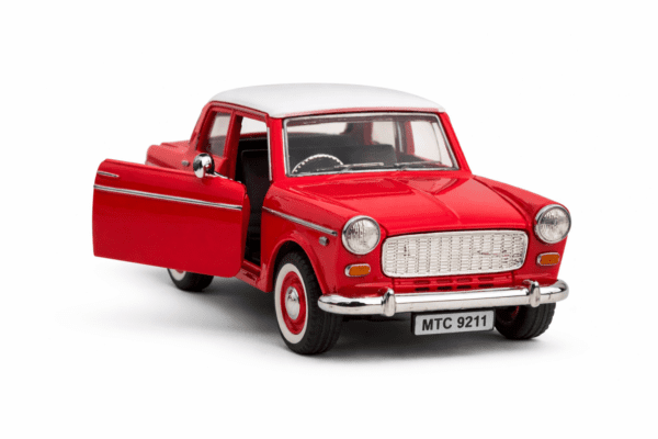 Queen 70’s Classic Red Toy Car – Pull-Back Action, Openable Doors, Realistic Vintage Design for Kids & Collectors