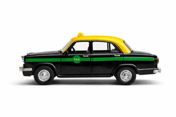 Classic Ambassador Taxi Toy Car – Pull-Back Action, Openable Doors, Vintage Indian Model