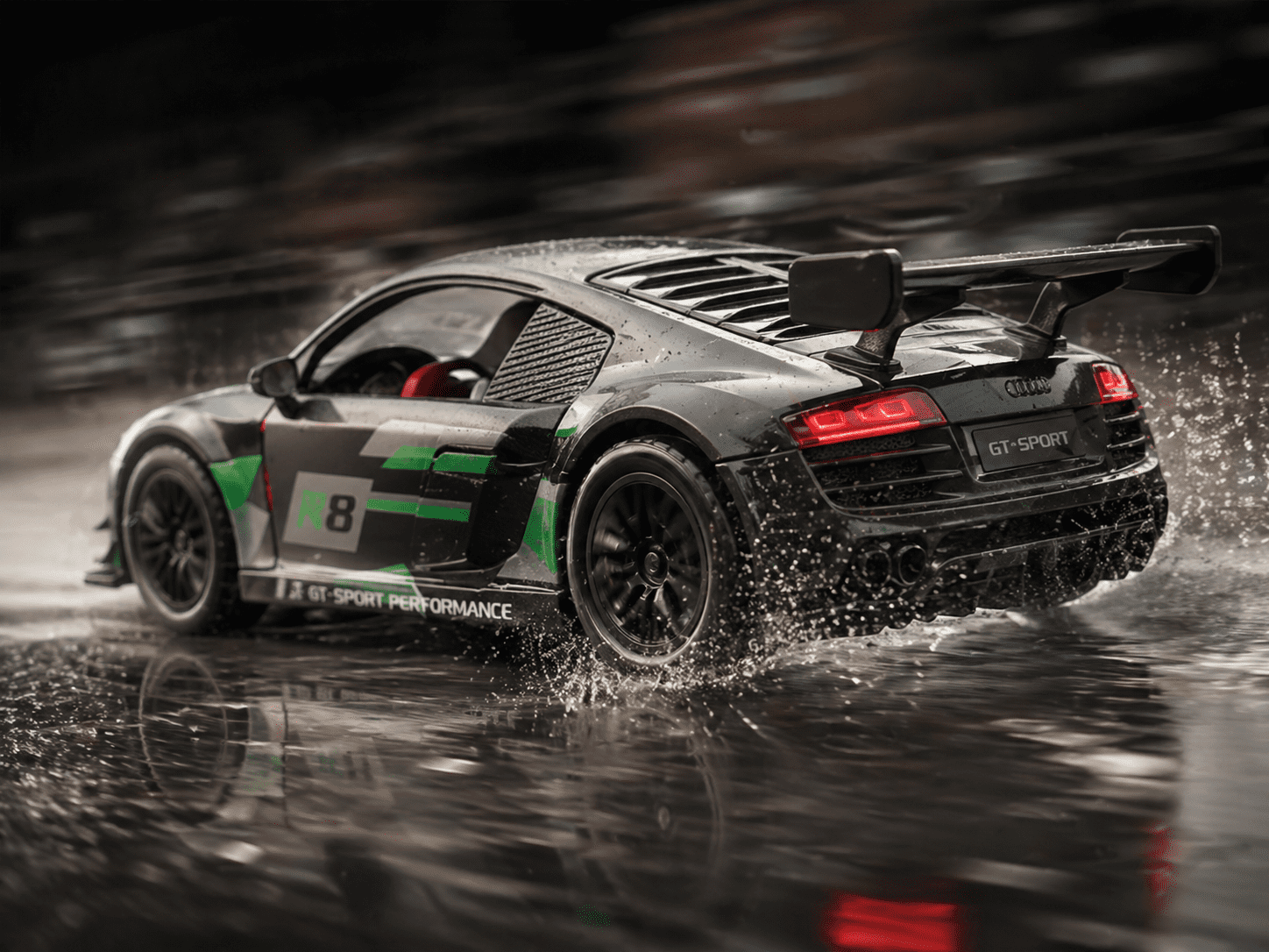 Mini R8 – Premium Die-Cast Pull Back Car 1:32 Scale Die-Cast Metal Sports Car Toy for Kids | Pull Back Action | Openable Doors & Hood | Alloy Body Mini Car for Boys & Girls (3+ Years) - Image 1