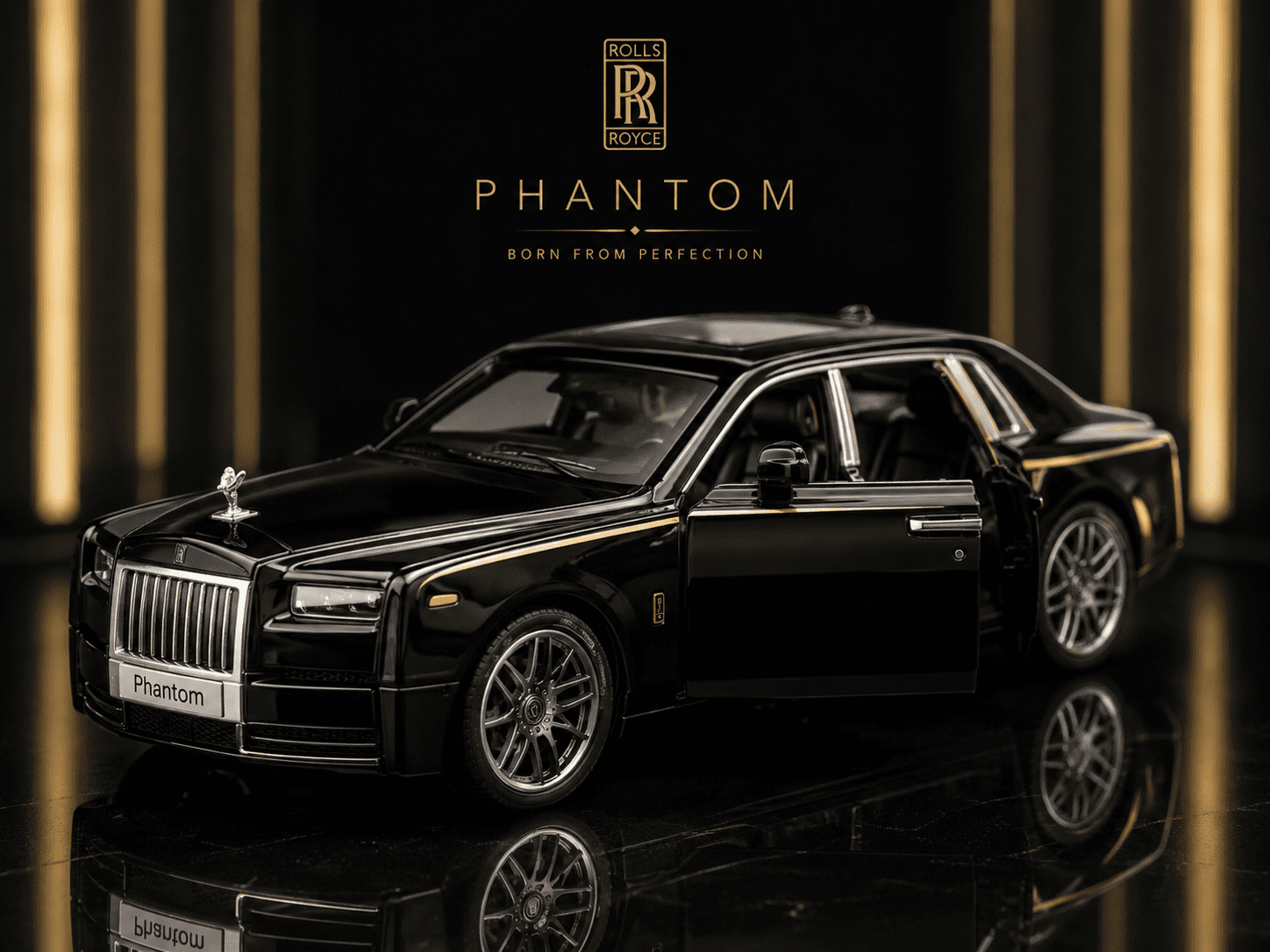 ChatGPT Image Jun 4, 2026, 05_56_52 PM Rolls Royce Phantom Die-Cast Metal Car Toy with Pull Back Action, Openable Doors & LED Lights | Luxury Collectible Model Car for Kids & Collectors - Image 1